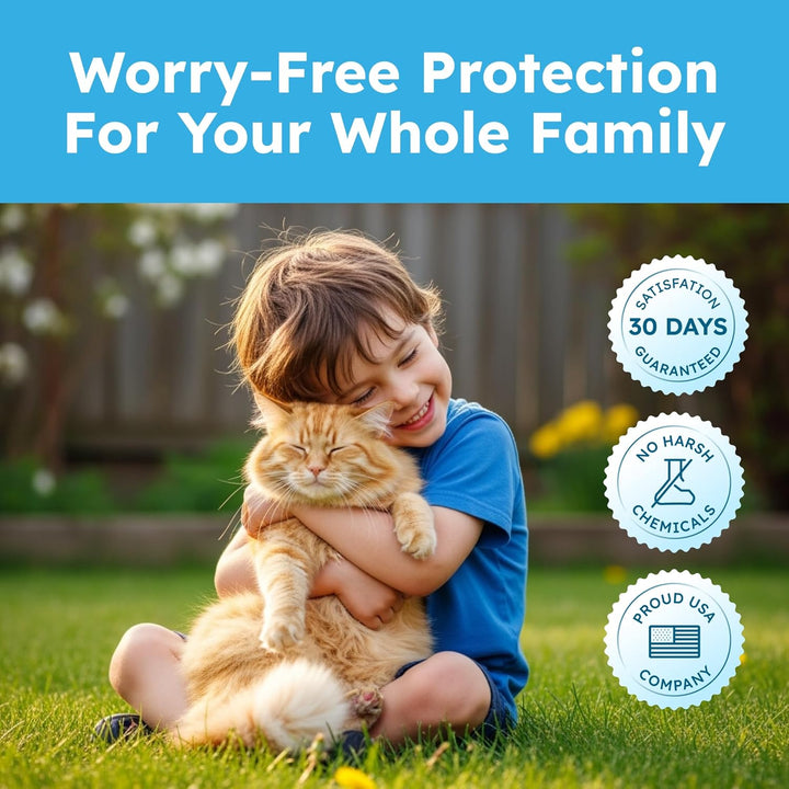 Pet Safe Flea Spray for Cats & Home | Natural Indoor Flea Killer & Tick Prevention | Plant-Based Flea Treatment for Carpet, Furniture & Cat Trees with Essential Oils