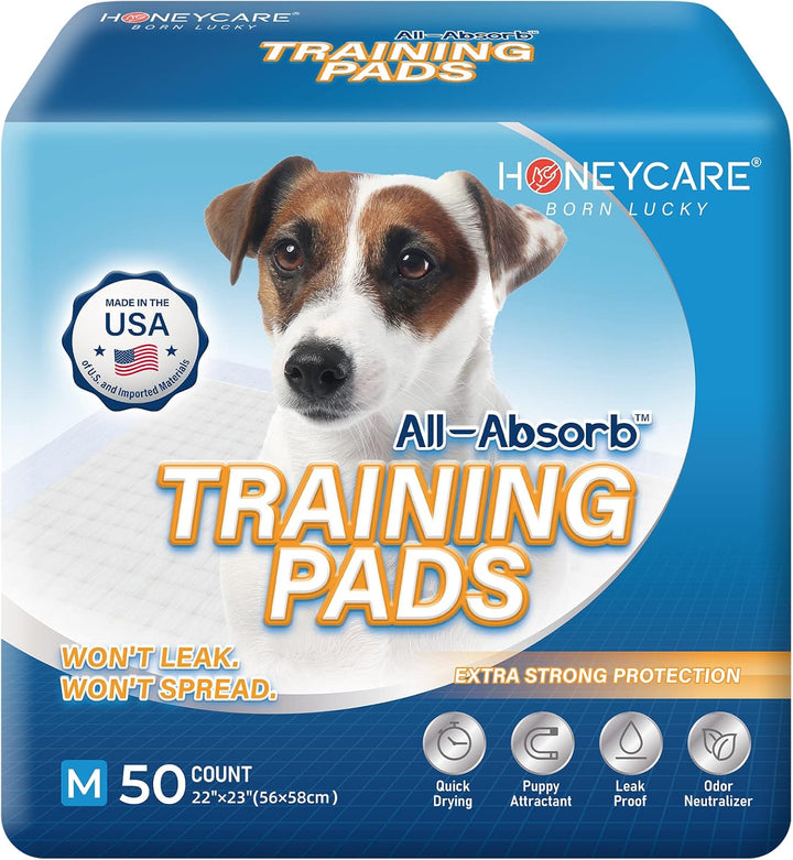 All-Absorb, Small 17.5" X 23.5", 120 Count, Dog and Puppy Training Pads, Ultra Absorbent and Odor Eliminating, Leak-Proof 5-Layer Potty Training Pads with Quick-Dry Surface, Blue, A05