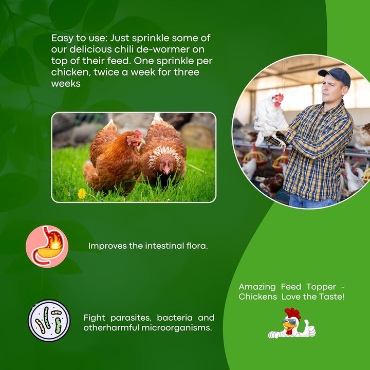 Natural Chicken Chili Mix Dewomax Powder - 1LB - Promotes Balanced Digestive Wellness - Dandelion, Black Pepper, Garlic Powder