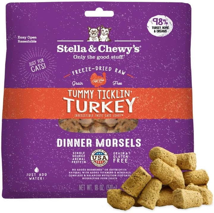 Freeze-Dried Raw Cat Dinner Morsels - Premium Chicken Recipe with 98% Cage-Free Meat & Organs - Natural Grain-Free Cat & Kitten Food - Made in USA - 3.5 Oz