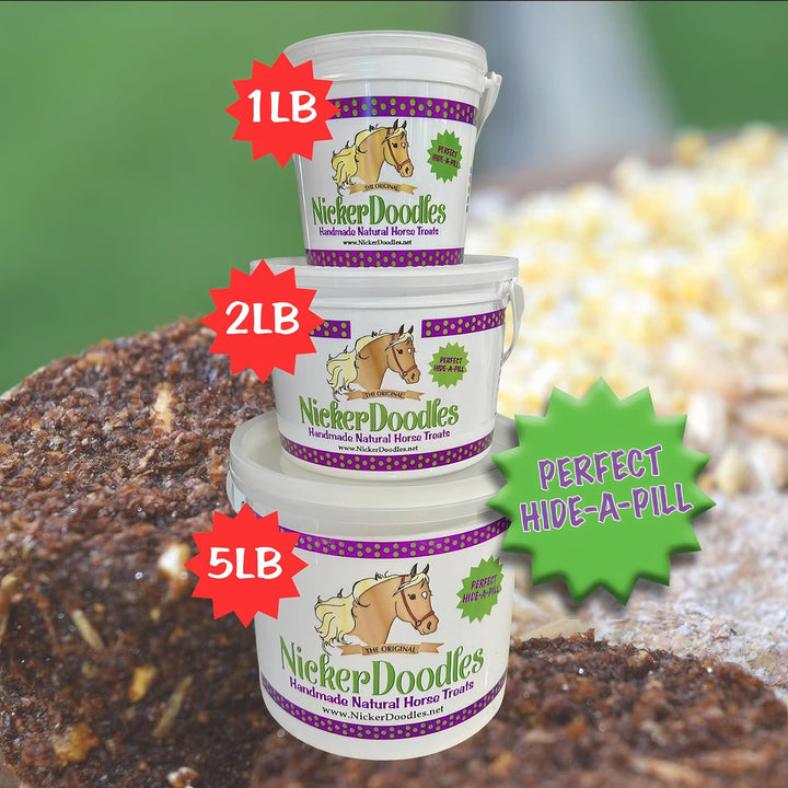 Horse Treats - 2 Lb Pail - Effortlessly Give Medications with Our Soft Baked Treats - Training Treats Are the Perfect Motivator - No Additives or Preservatives