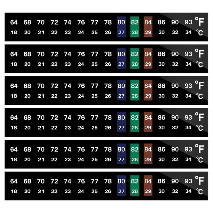 6 PCS Aquarium Thermometer Strips, Fish Tank Thermometer Sticker, Terrarium Water Temperature Test (5.13" X 0.71")