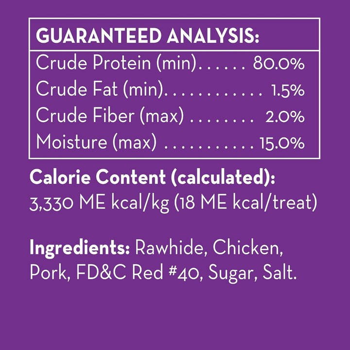 Twist Sticks 50 Count, Premium Rawhide Treats for Dogs Made with Real Chicken 50-Count