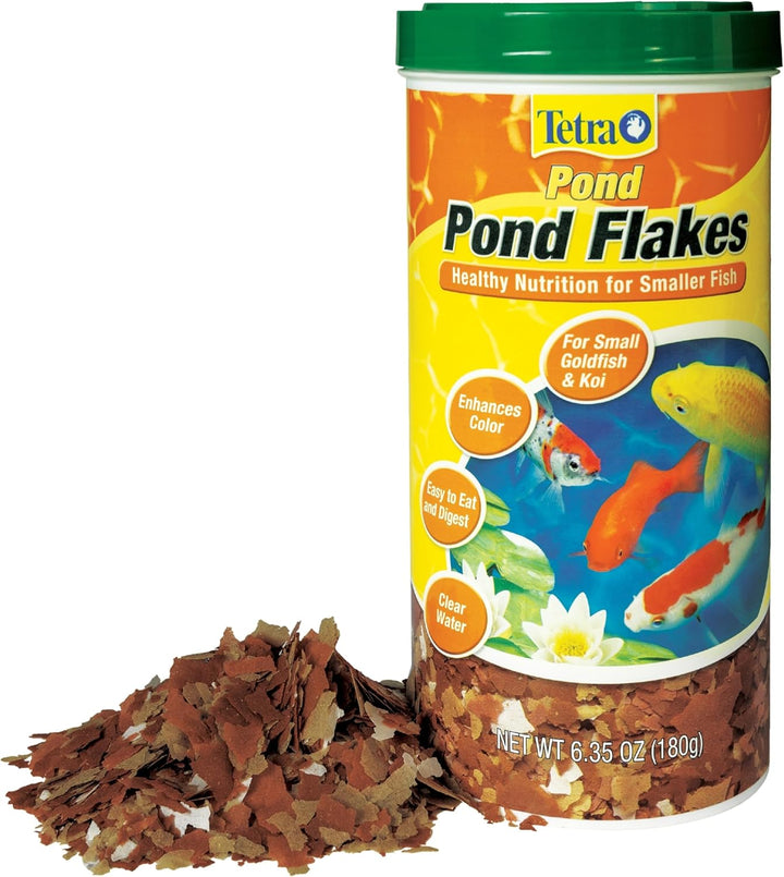 pond Pond Flakes, Complete Nutrition for Smaller Pond Fish, Fish Food for Goldfish and Koi Fish, 6.35 Ounces