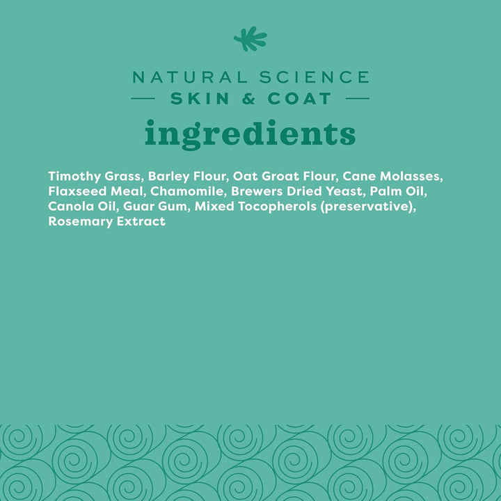 Natural Science Skin & Coat Support, Supplement for Rabbit & Guinea Pig, Made with  Timothy Hay, Includes Palm Oil & Omega 3 & 6 Fatty Acids, Made in USA, 4.2 Oz Bag