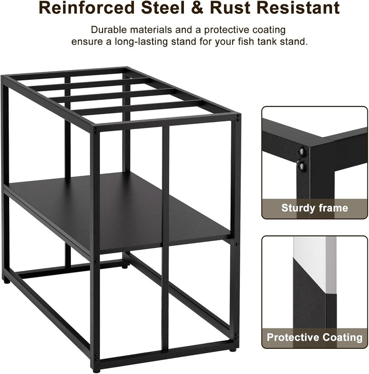 40 Gallon Fish Tank Stand 660LBS Capacity for Aquarium Stand Metal Fish Tank Stand 38.2"X18.5"X29.5" Dual-Layer Design Terrarium Stand Ideal for Home and Office