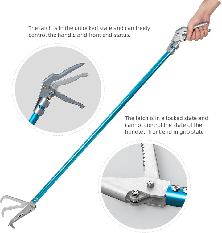 G2 60-Inch Professional All-Aluminum Alloy Snake Tong Reptile Grabber Rattle Snake Catcher Wide Jaw Handling Tool with Lock