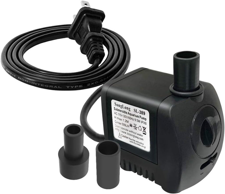 Submersible Pump 400GPH (1500L 25W) Ultra Quiet with over Heating Protection 6.5Ft High Lift for Fountains, Hydroponics, Ponds, Aquariums & More……
