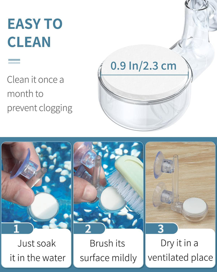 Aquarium Air Stone Disc, 0.9 Inch Tiny Fish Tank Air Stone Kit Ultra-High Dissolved Bubbler Airstone with Accessories for Aquarium Fish Tank and Small Bucket(Pump and Tubing Not Included)