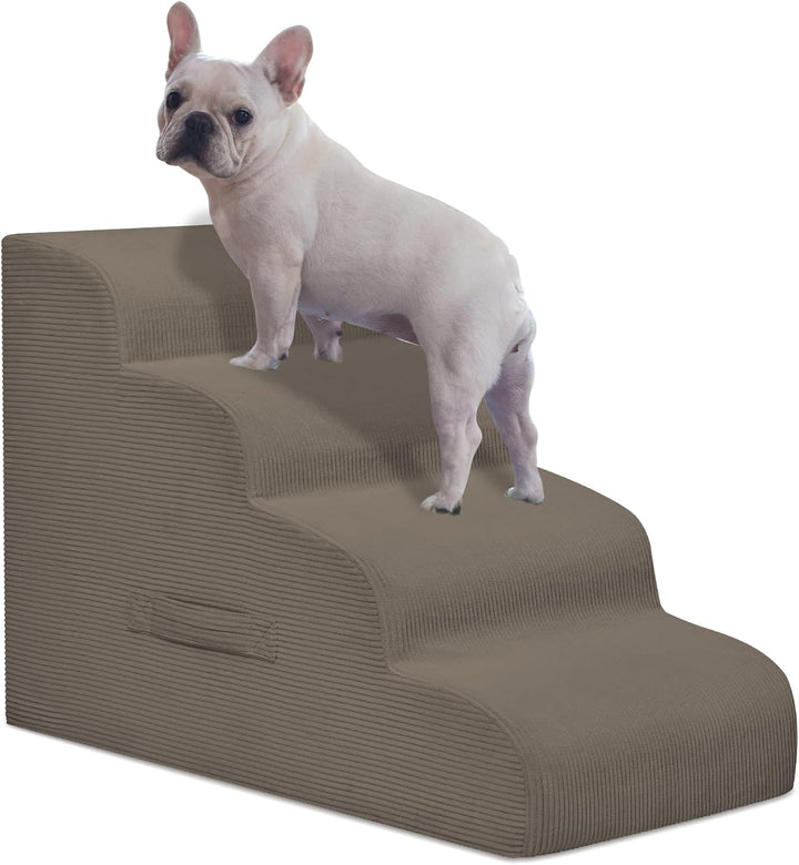 Dog Stairs for Small Dogs and Cats, 20" H 4 Steps Dog Ramp for High Beds, Couch, Sofa, Waterproof Pet Stairs with Removable Washable Cover, Non-Slip Sturdy Pet Steps