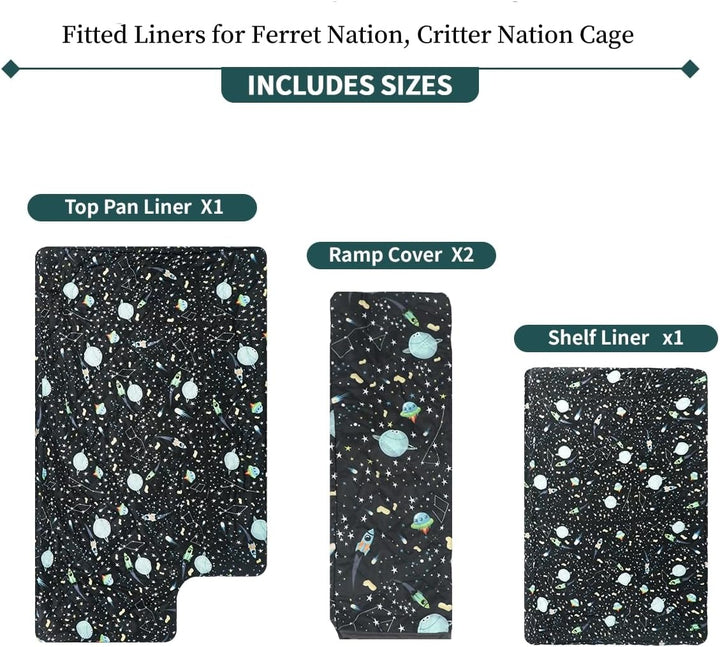 Ferret Cage Liners for Ferret Nation & Critter Nation Cages, Waterproof Chinchilla Cage Accessories, Washable Bedding, for Ferrets, Chinchillas, Rats