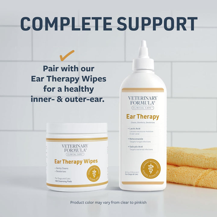 Clinical Care Ear Therapy, 8 Oz. – Cat and Dog Ear Cleaner – Helps Soothe Itchiness and Clean the Ear Canal of Debris and Buildup