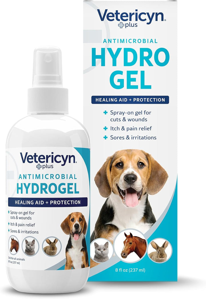 plus All Animal Wound Care Hydrogel Spray | Healing Aid and Wound Protectant, Sprayable Gel to Relieve Dog, Cat, Horse Itchy Skin, Safe for All Animals. 16 Ounces