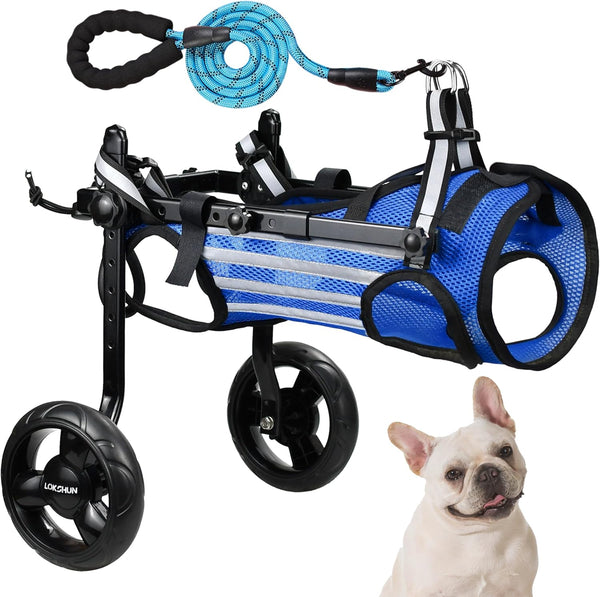 2024 Upgraded Dog Wheelchair for Back Legs Small Wheelchair for Dogs with Disabled Hind Legs Walking Adjustable Dog Carts with Heavy Duty Wheels