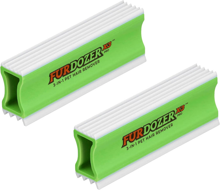 Furdozer Pet Hair Remover & Auto Detailing Tools - Cat & Dog Hair Remover for Carpets, Car Interiors, Couches, Bedding, & Pet Furniture (Gray, X3 PRO - 5" Long)