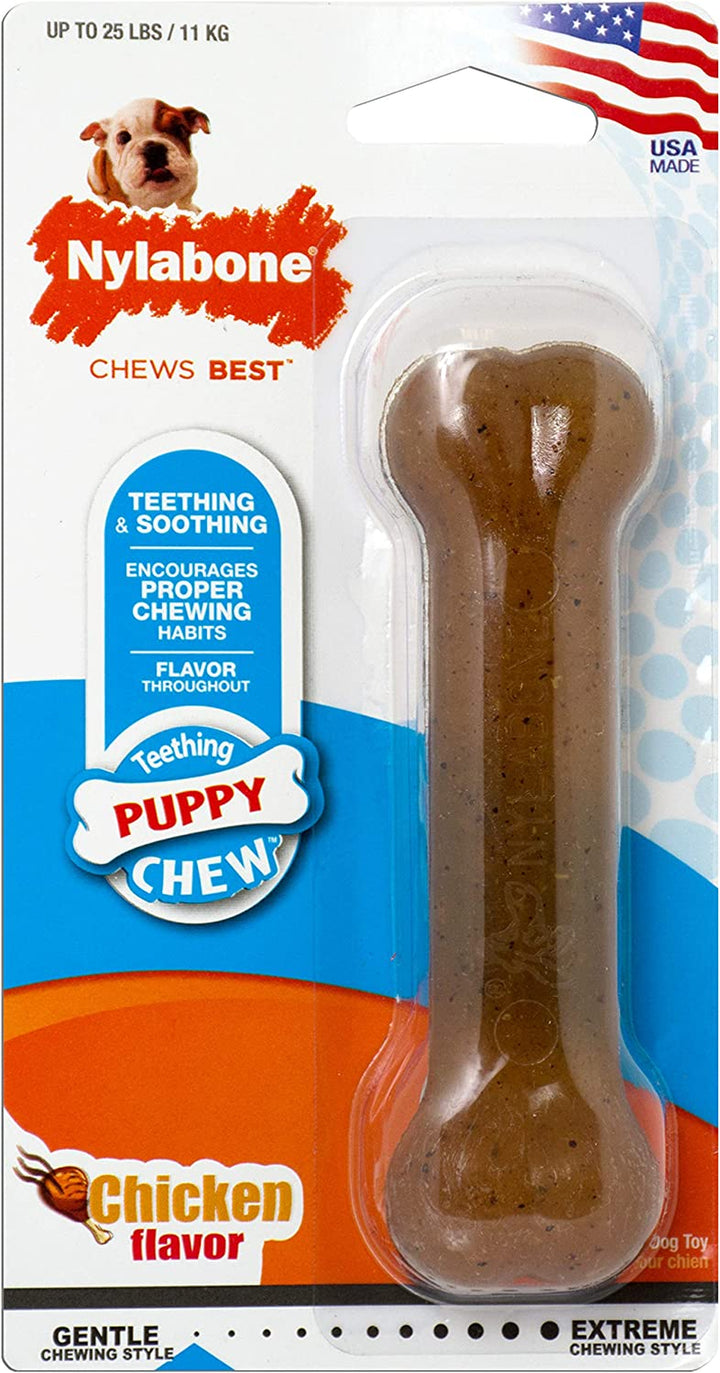 Ring Bone Chew Toy for Puppies, Puppy Teething Toys, Puppy Enrichment Toys, Chicken Flavor, X-Small Dogs - up to 15 Lbs, 1 Count