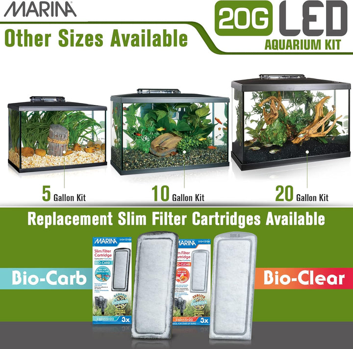 Aquarium Kit - 20 Gallon Fish Tank - LED