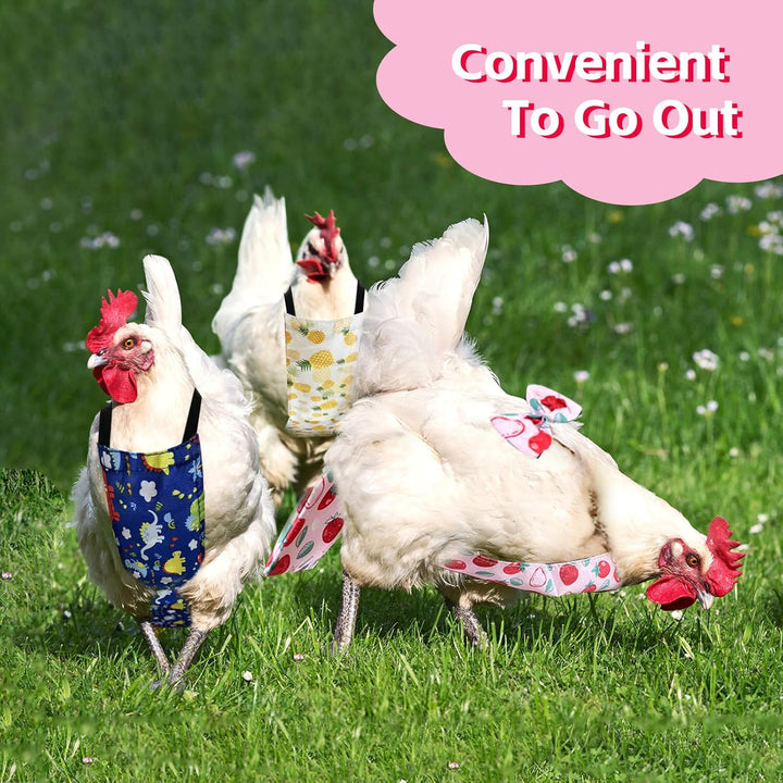 3 Pieces Chicken Diapers for Hens Pet Duck Diapers Reusable Chicken Diapers Chicken Clothes Accessories with Bow Tie for Poultry (M)