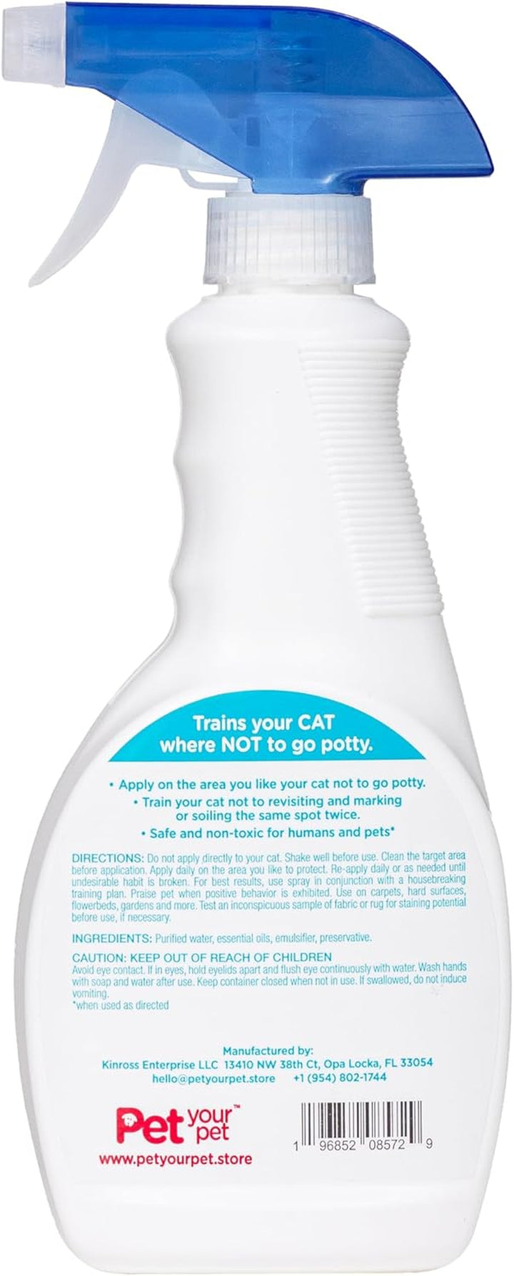 No Pee No Poop Cat Potty Training Spray, 16 Fl Oz – Non-Toxic Cat Spray No Mark for Urine/Marking/Pooping – Natural Pee Deterrent Spray – Indoor/Outdoor Keep Off