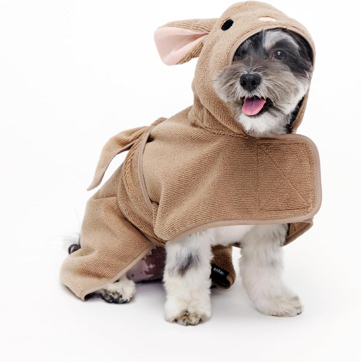 Dog Bathrobe Fast Drying with Hook and Loop Closure & Wrap Tie Snuggle, Cute Dogs Clothes, Easy to Clean, Machine Washable, Dog Coats and Tumble Dry Low - Lion, Small