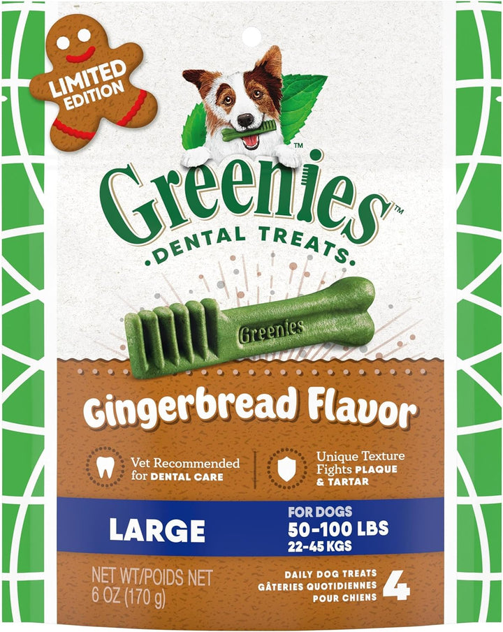Large Dental Dog Treats, 3-Flavor Variety Pack, (3) 12 Oz. Pouches, (24 Treats)