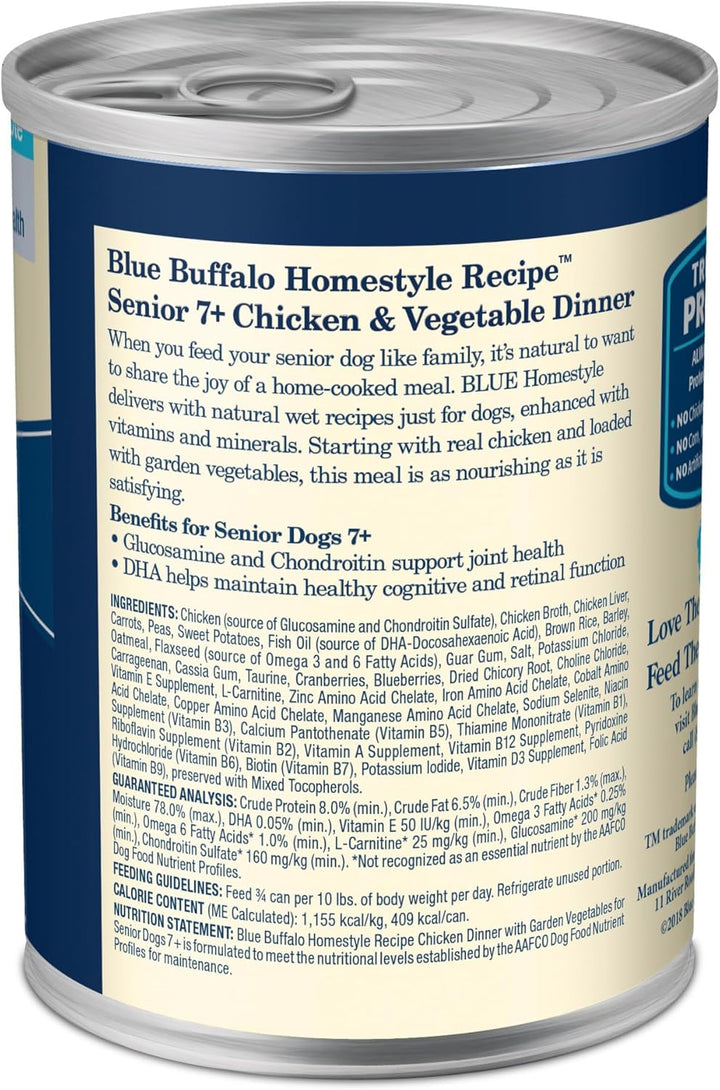 Homestyle Recipe Senior Wet Dog Food, Made with Natural Ingredients, Chicken Dinner with Garden Vegetables, 12.5-Oz Cans (12 Count)