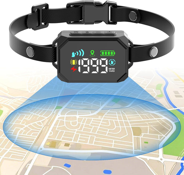 GPS Wireless Dog Fence, Electric Fence for Dogs, Perimeter Collar Fence System, Radius 33-1999 Yards, IPX7 Waterproof, Beep Vibration Shock Correction, for Pets over 18 Lbs