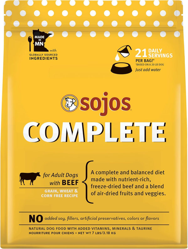 Complete Beef Recipe Dehydrated Dog Food, 7 Lb, Yellow