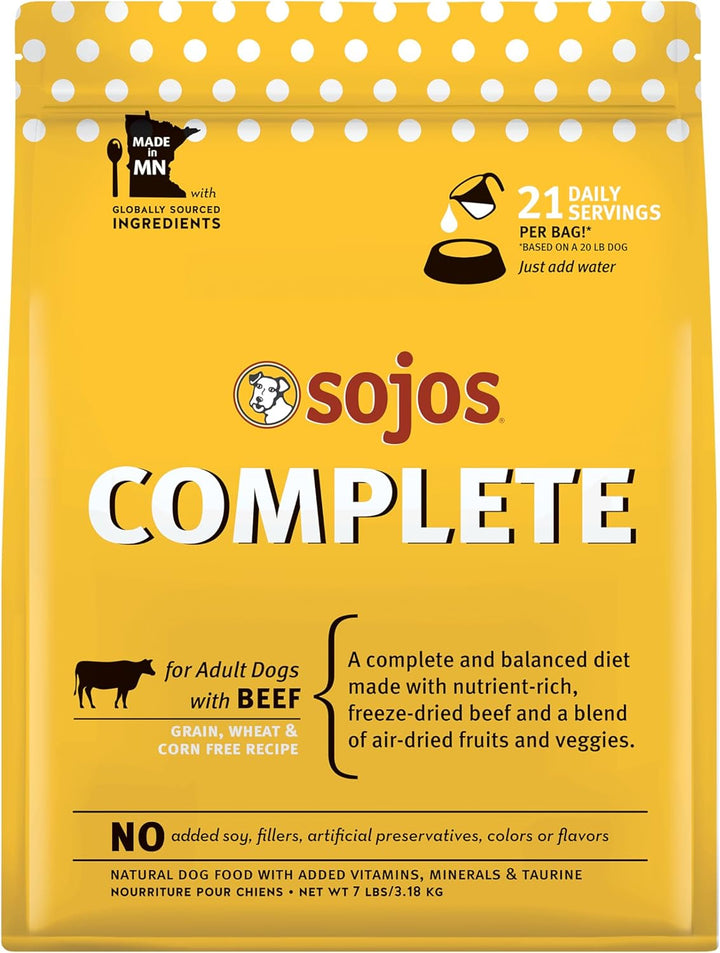 Complete Beef Recipe Dehydrated Dog Food, 7 Lb, Yellow
