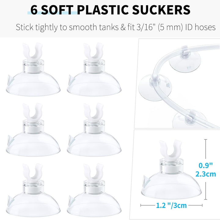 13 Feet Airline Tubing Standard Aquarium Air Pump Accessories with Air Stones, Check Valves, Suction Cups and Connectors