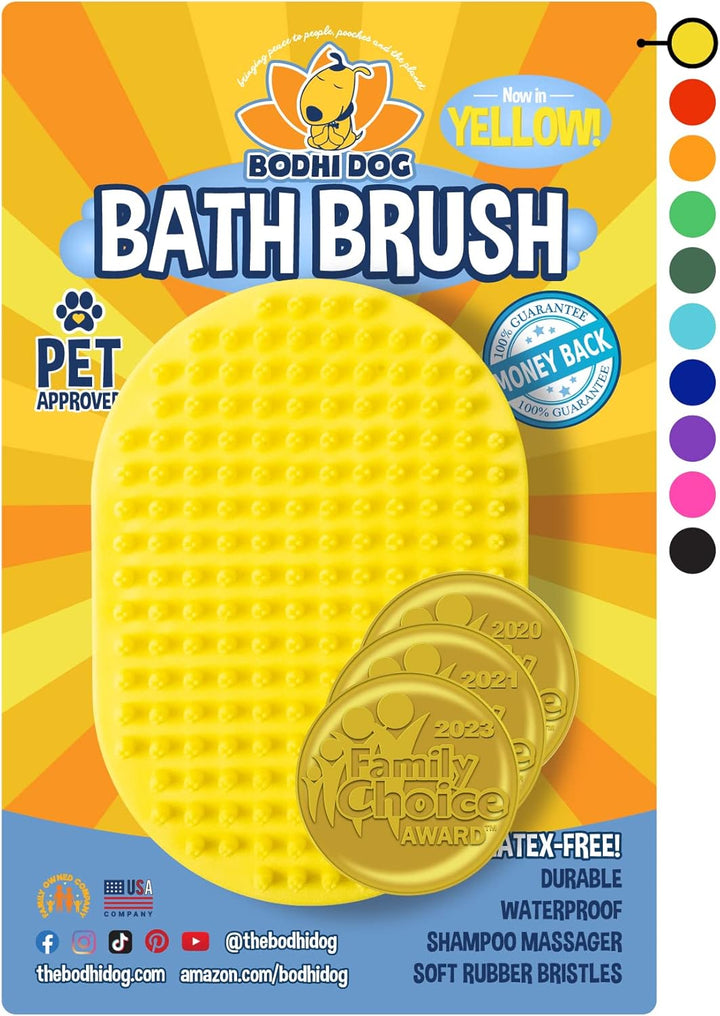 Shampoo Brush - Pet Grooming & Bath Supplies for Dogs and Cats - Bath Brush for Long & Short Hair - Premium Scrubber for Shower, Bathing & Massage (One Pack, Blue)