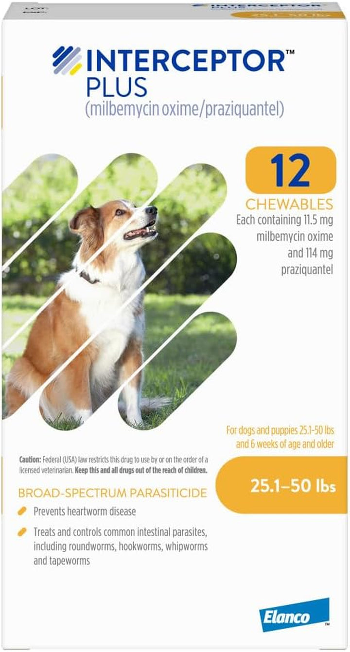 plus Prevention for Heartworm + 4 Other Worms for Dogs 50.1-100 Lbs. | 6 Chews, 6-Month Supply