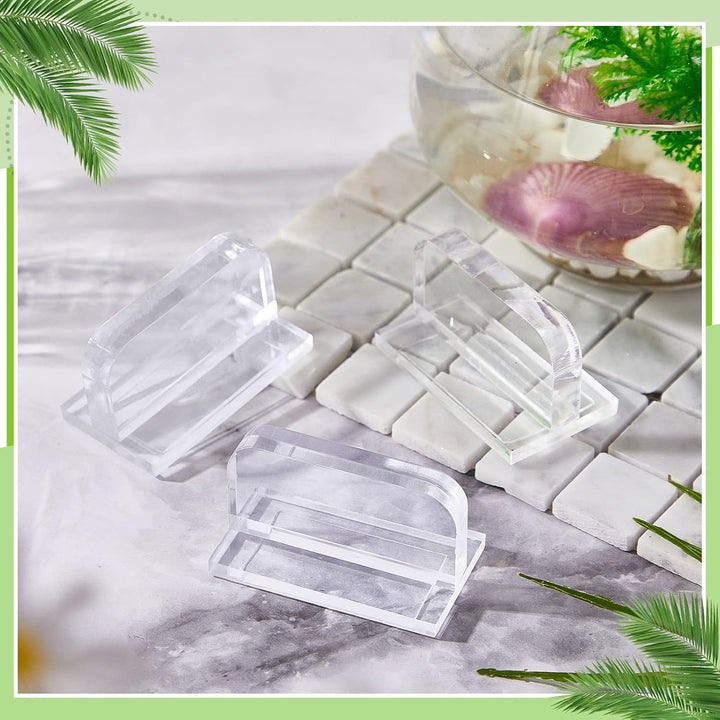 4 Pcs Aquarium Lid Handles Acrylic Fish Tank Cover Handles Adhesive Tank Lid Replacement Handle for Aquarium Fish Tank Lid, 2.36 X 1.38 Inch (Transparent)