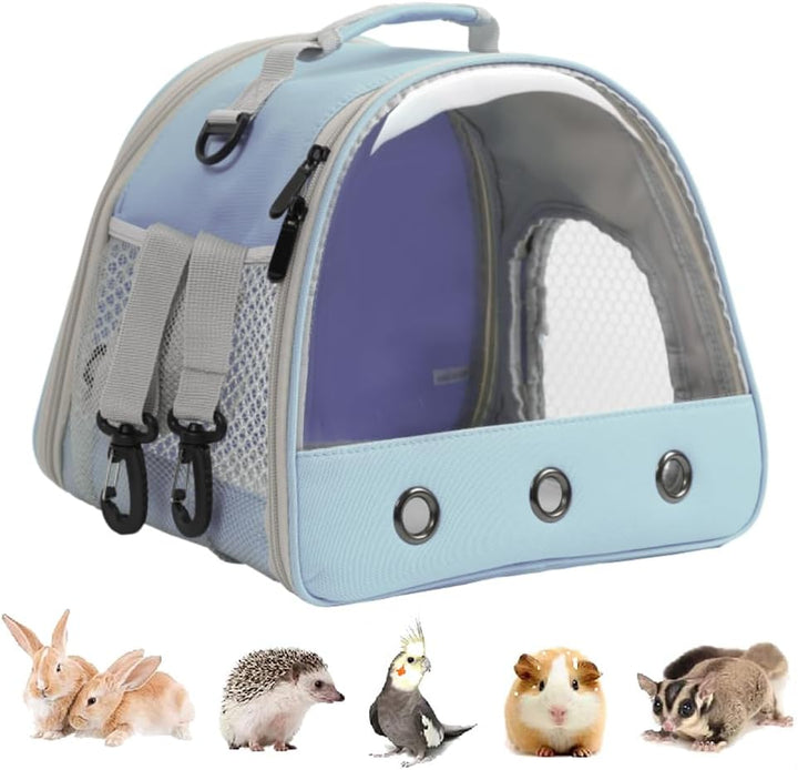 Guinea Pig Carrier Backpack, Clear Bubble Window Backpack for Guinea Pig, Bunny Rat Bird (Black, Carrier)