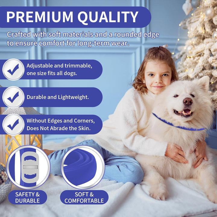 4 Pack Flea Collar for Dogs, Dog Flea Collar Waterproof, 32 Months Prevention, Dog Fleas and Tick Treatment, Adjustable Fleas and Tick Protection for Dogs Puppy(Blue & Pink)