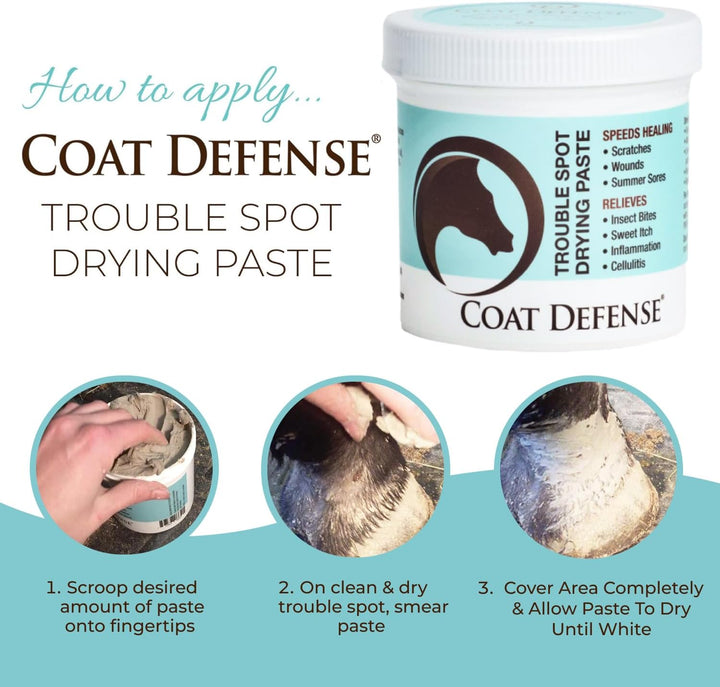 Trouble Spot Drying Paste for Horses - Natural Equine Wound Care That Provides Safe & Effective Relief from Scratches, Sweet Itch, Summer Sores, Proud Flesh, Mud Fever, Girth Rot (10 Oz)