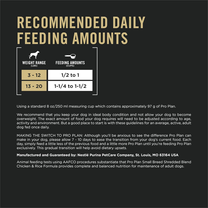 Small Breed Dog Food with Probiotics for Dogs, Shredded Blend Chicken & Rice Formula - 6 Lb. Bag