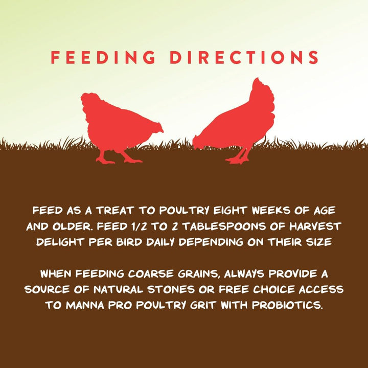 Harvest Delight - Whole Ingredient Chicken Treat - Harvest Mix of Grains, Raisins, Tomatoes, Carrots, Sunflower Seeds - Mixed Flock Poultry Treat - 2.5 Lbs