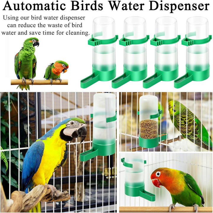 4Pcs Bird Water Feeder Plastic Drinker Feeder Water Clip for Parrots Budgie Cockatiel Lovebirds