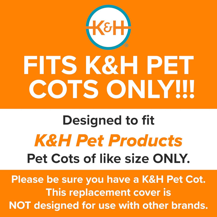 Dog Cot Replacement Cover, Designed to Fit K&H Large Pet Cots (Sold Separately), Indoor Outdoor, Breathable Cooling Mesh Center, Machine Washable - Large 42 X 30In Chocolate