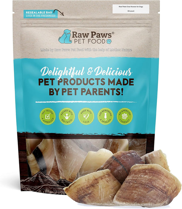 Cow Hooves for Dogs to Chew (10-Count) - Natural Cow Hoofs for Dogs - Made from Free-Range, Grass-Fed Cattle - Safe Rawhide Alternative - Dog Cow Hooves XL - Long-Lasting Cow Hoof Dog Chews