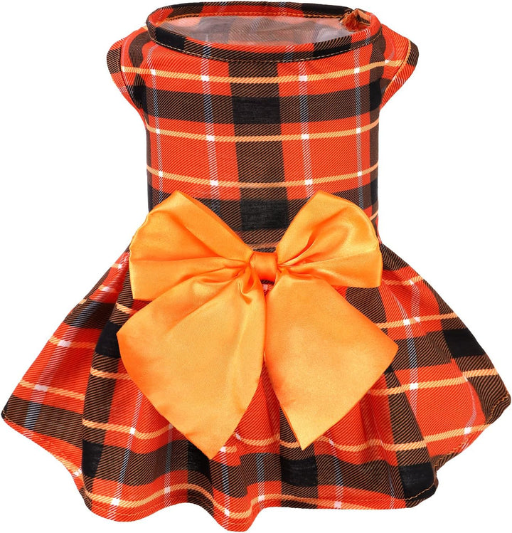 Classic Plaid Dog Dress Cute Puppy Clothes Outfit Medium