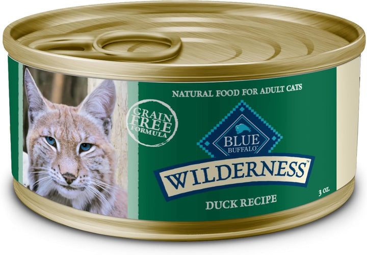 Wilderness High Protein, Natural Adult Pate Wet Cat Food Variety Pack, Chicken, Salmon, Duck 3-Oz Cans (12 Count- 4 of Each Flavor)