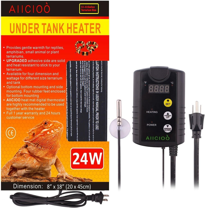 Reptile Heating Pad - Hermit Crab Heater Heat Mat for Reptiles Snake Lizard Terrarium 8 Watt