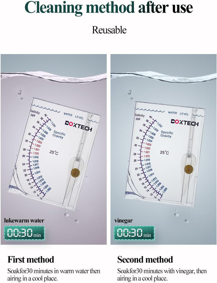 Aquarium Marine Test, Sea Saltwater Hydrometer, Reef Ocean Hydrometer Salinity Meter for Pool Aquarium Water Salinity Specific Gravity Test