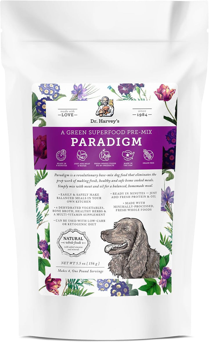 Paradigm Green Superfood Dog Food, Human Grade Dehydrated Grain Free Base Mix for Dogs, Diabetic Low Carb Ketogenic Diet (6 Pounds)