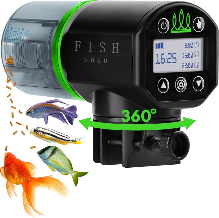 Automatic Fish Feeder for Aquarium - New Generation 2025, Auto Food Dispenser with Timer for Small Tank, Big Aquariums & Pond (Blue)