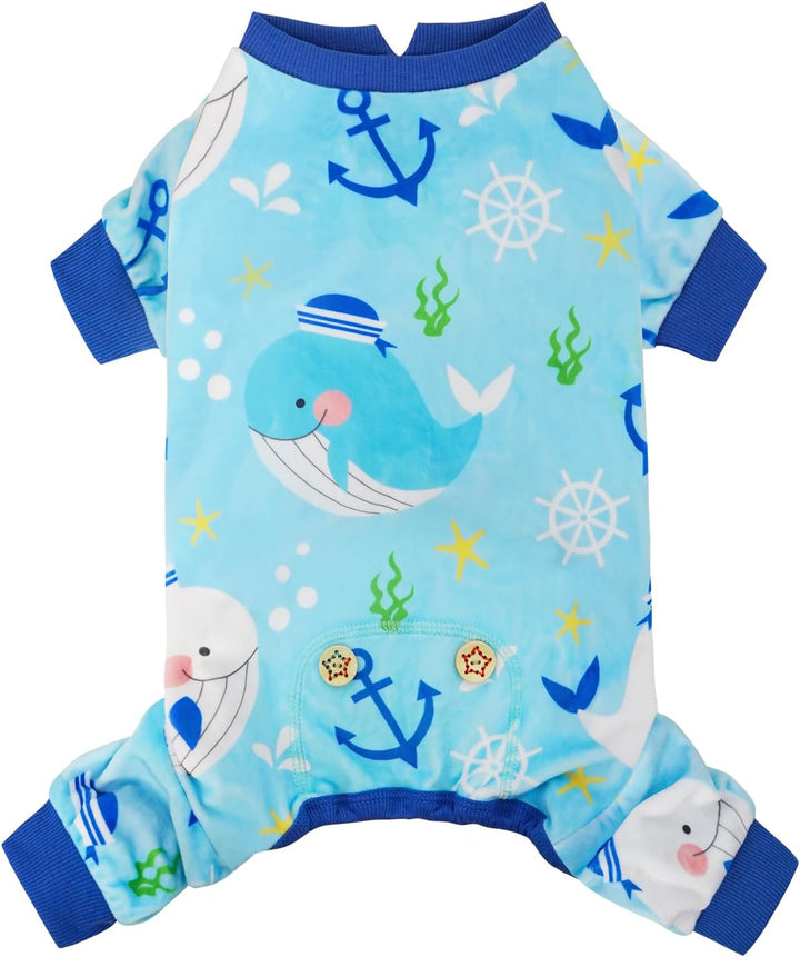 Dog Pajamas Velvet Dog Pajamas Large Sized Dogs Soft Dogs Clothes Pjs with Yellow Ducks Pattern Stretchy Pet Jammies Coat Comfy Pet Onesie Costume, 3X-Large