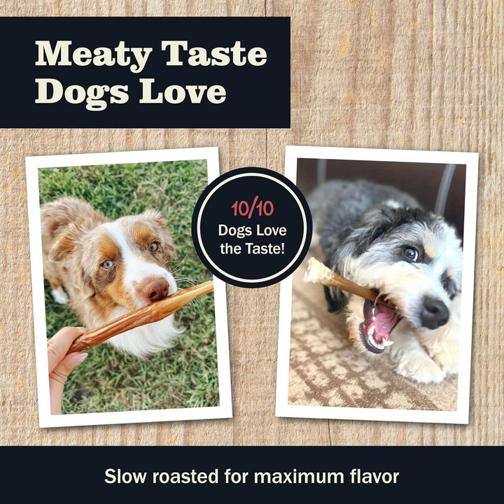 All Natural 5-8" Bully Sticks for Small & Large Dogs - Healthy Long Lasting Chews Variety Party Pack - 100% Beef Single Ingredient Low Odor Rawhide Free Dental Treats - 8 Oz Bag