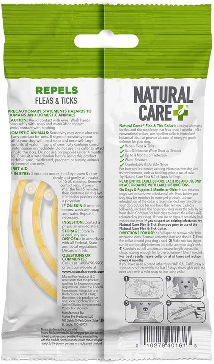 Repellent Flea and Tick Collar for Dogs and Puppies, 4 Month Flea & Tick Treatment for Dogs, Repels Pests with Botanical Oils, Water Resistant, Neck Size up to 20 Inches